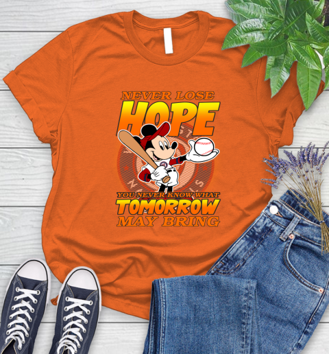 Washington Nationals MLB Baseball Mickey Disney Never Lose Hope Women's T-Shirt 3