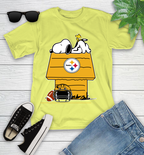 Pittsburgh Steelers NFL Football Snoopy Woodstock The Peanuts Movie Youth T-Shirt 8