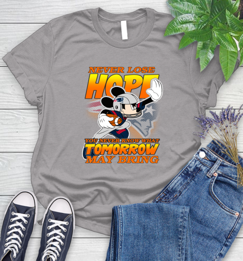 New England Patriots NFL Football Mickey Disney Never Lose Hope Women's T-Shirt 5