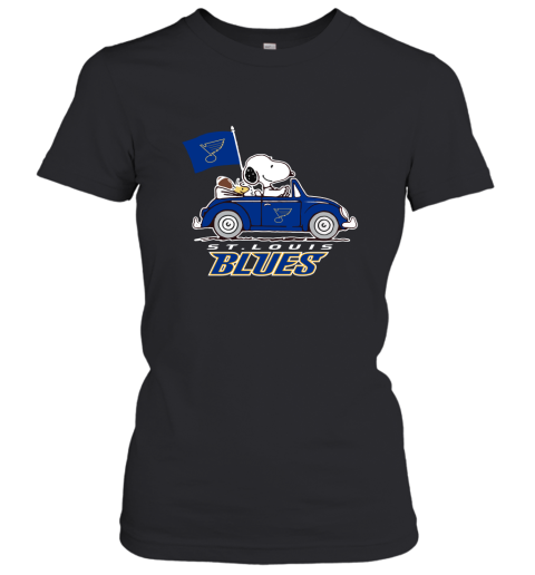 Snoopy And Woodstock Ride The St. louis Blues Car NHL Women's T-Shirt