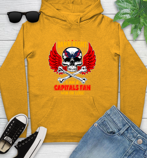 NHL Damn Right I Am A Washington Capitals Win Or Lose Skull Hockey Sports Youth Hoodie 2