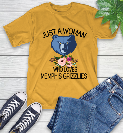 NBA Just A Woman Who Loves Memphis Grizzlies Basketball Sports T-Shirt 2