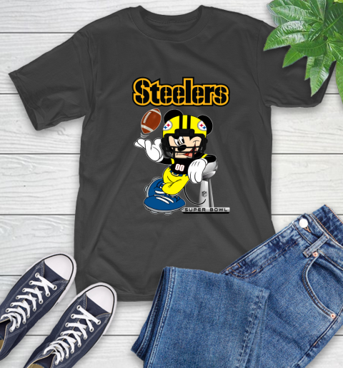 NFL Pittsburgh Steelers Mickey Mouse Disney Super Bowl Football T Shirt T-Shirt 2
