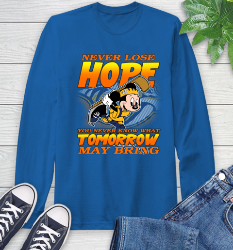 Nashville Predators NHL Hockey ootball Mickey Disney Never Lose Hope Long Sleeve T-Shirt 10