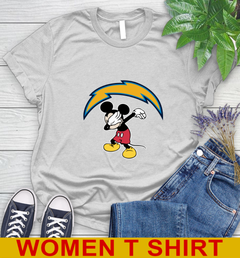 San Diego Chargers NFL Football Dabbing Mickey Disney Sports Women's T-Shirt