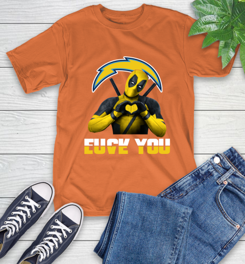 NHL San Diego Chargers Deadpool Love You Fuck You Football Sports T-Shirt 4