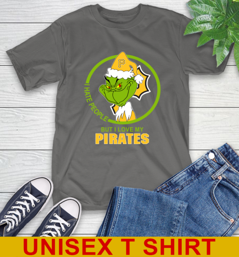 Pittsburgh Pirates MLB Christmas Grinch I Hate People But I Love My Favorite Baseball Team T-Shirt 8