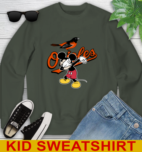 Baltimore Orioles MLB Baseball Dabbing Mickey Disney Sports Youth Sweatshirt 9