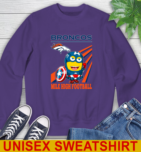 NFL Football Denver Broncos Captain America Marvel Avengers Minion Shirt Sweatshirt 4