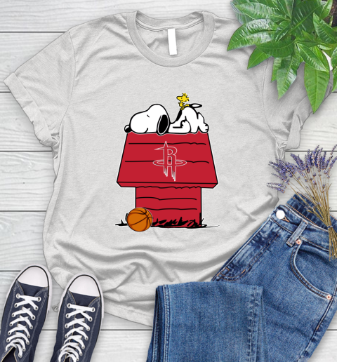 Houston Rockets NBA Basketball Snoopy Woodstock The Peanuts Movie Women's T-Shirt
