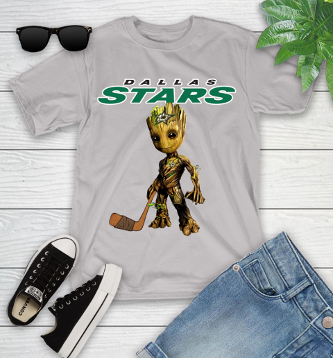 Dallas Stars NHL Hockey Groot Marvel Guardians Of The Galaxy Youth T-Shirt 12