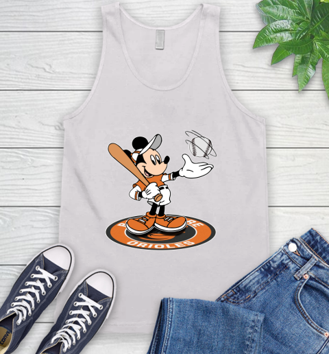 MLB Baseball Baltimore Orioles Cheerful Mickey Disney Shirt Tank Top 2