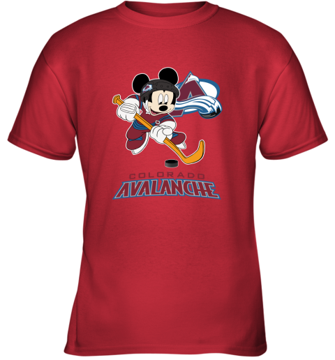 NHL Hockey Mickey Mouse Team Colorado Avanlanche Youth T-Shirt