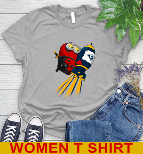 NFL Football Los Angeles Rams Deadpool Minion Marvel Shirt Women's T-Shirt 5