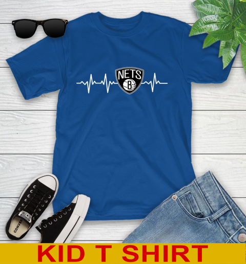 Brooklyn Nets NBA Basketball Heart Beat Shirt Youth T-Shirt 10
