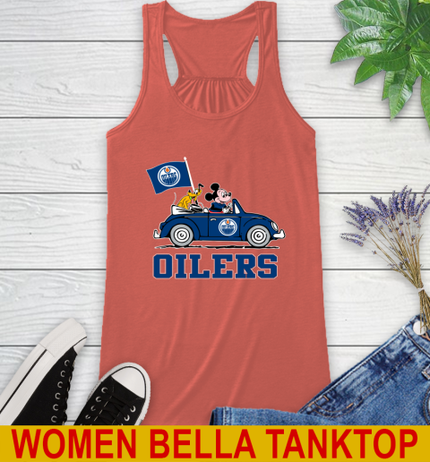 NHL Hockey Edmonton Oilers Pluto Mickey Driving Disney Shirt Racerback Tank 4