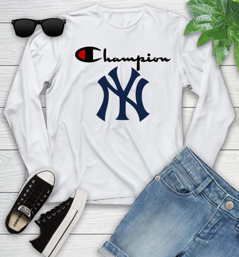 MLB Baseball New York Yankees Champion Shirt Youth Long Sleeve