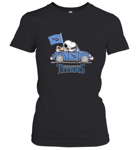 Snoopy And Woodstock Ride The Tennessee Titans Car NFL Women's T-Shirt