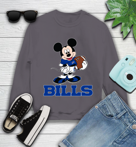 NFL Football Buffalo Bills Cheerful Mickey Mouse Shirt Youth Sweatshirt 5