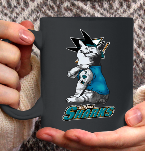 NHL My Cat Loves San Jose Sharks Hockey Ceramic Mug 11oz Tee For Sports