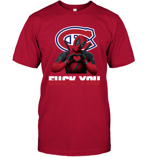 NHL Montreal Canadiens Deadpool Love You Fuck You Hockey Sports qWkH9oQyr7S classic t shirt 2 95 151514 front red