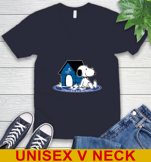 MLB Baseball Los Angeles Dodgers Snoopy The Peanuts Movie Shirt V-Neck T-Shirt 3