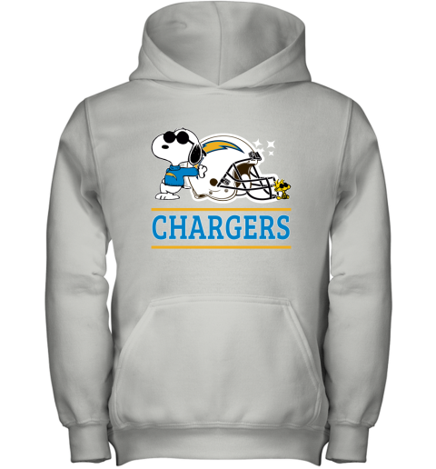 The Los Angeles Chargers Joe Cool And Woodstock Snoopy Mashup Youth Hoodie