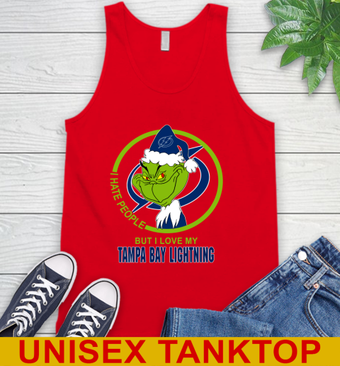 Tampa Bay Lightning NHL Christmas Grinch I Hate People But I Love My Favorite Hockey Team Tank Top 6