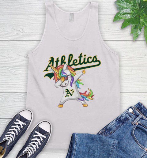 Oakland Athletics MLB Baseball Funny Unicorn Dabbing Sports Tank Top