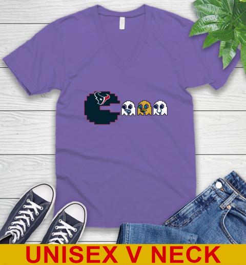 Houston Texans NFL Football Pac Man Champion V-Neck T-Shirt 9