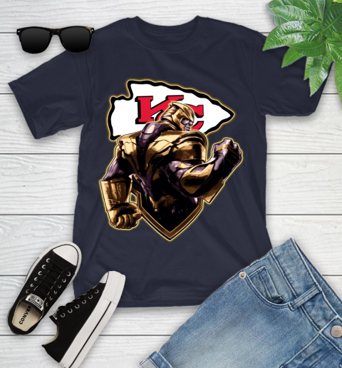 NFL Thanos Avengers Endgame Football Sports Kansas City Chiefs Youth T-Shirt 3