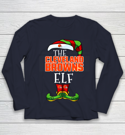 Cleveland Browns Christmas ELF Funny NFL Youth Long Sleeve 2