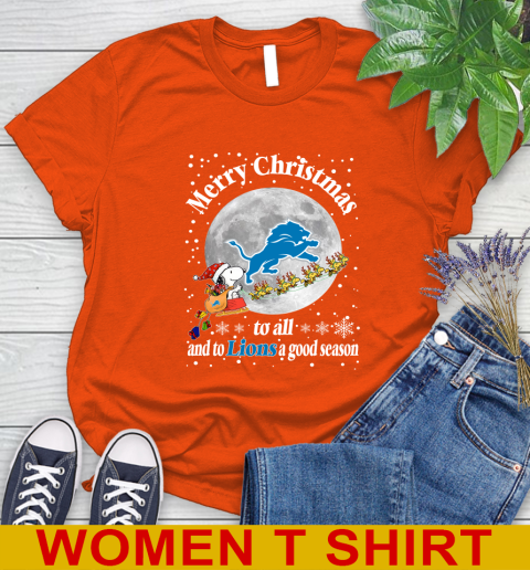 Detroit Lions Merry Christmas To All And To Lions A Good Season NFL Football Sports Women's T-Shirt 3