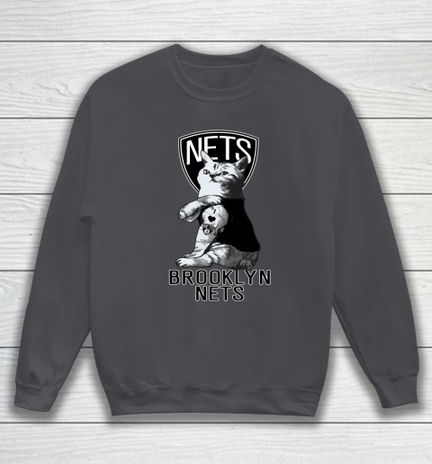 NBA Basketball My Cat Loves Brooklyn Nets Sweatshirt 4