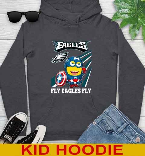 NFL Football Philadelphia Eagles Captain America Marvel Avengers Minion Shirt Youth Hoodie 9