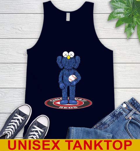 MLB Baseball Cincinnati Reds Kaws Bff Blue Figure Shirt Tank Top 3