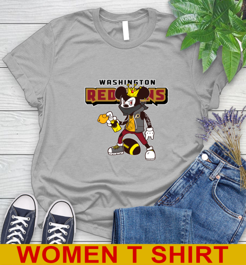 Washington Redskins NFL Football Mickey Peace Sign Sports Women's T-Shirt 5