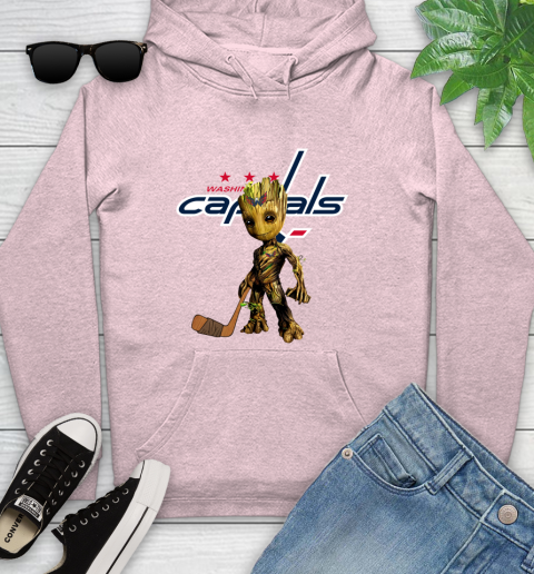 Washington Capitals NHL Hockey Groot Marvel Guardians Of The Galaxy Youth Hoodie 10
