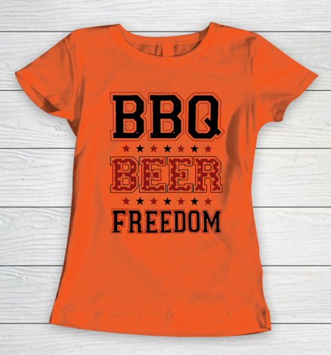 BBQ Beer Freedom Trump Fan Women's T-Shirt 4