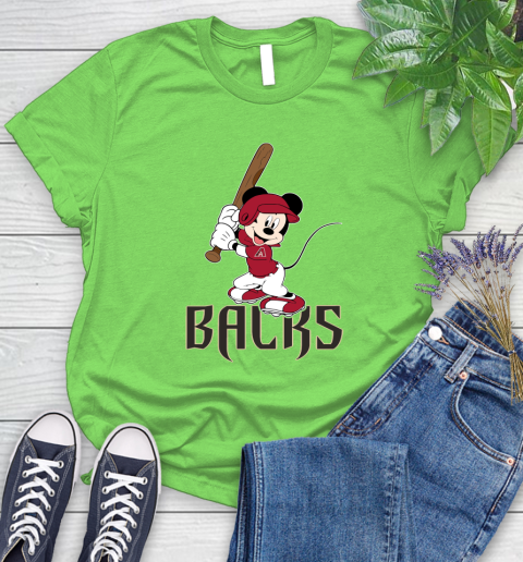 MLB Baseball Arizona Diamondbacks Cheerful Mickey Mouse Shirt Women's T-Shirt 10