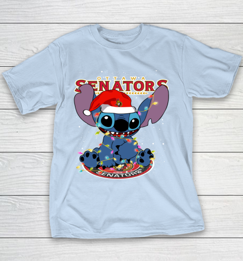 Ottawa Senators NHL Hockey noel stitch Christmas Youth T-Shirt 4