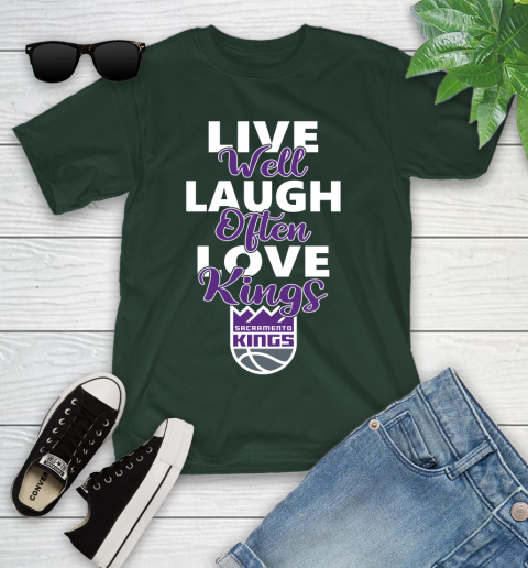 NBA Basketball Sacramento Kings Live Well Laugh Often Love Shirt Youth T-Shirt 4