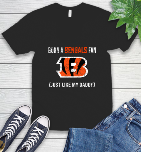 NFL Cincinnati Bengals Football Loyal Fan Just Like My Daddy Shirt V-Neck T-Shirt