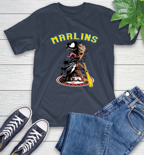 MLB Miami Marlins Baseball Venom Groot Guardians Of The Galaxy T-Shirt 4