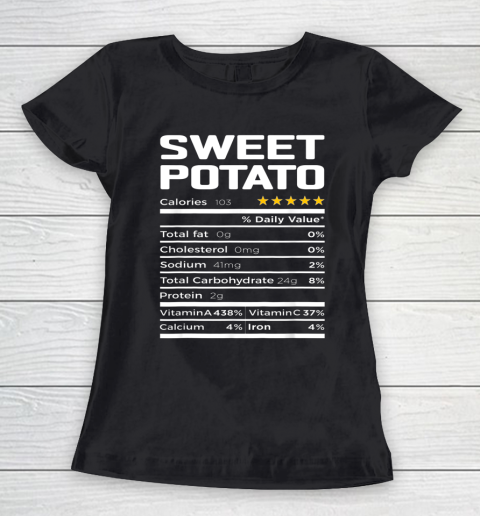 Sweet Potato Nutrition Facts Thanksgiving Christmas Food Women's T-Shirt