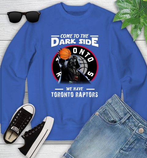 NBA Come To The Dark Side We Have Toronto Raptors Star Wars Darth Vader Basketball Youth Sweatshirt 7