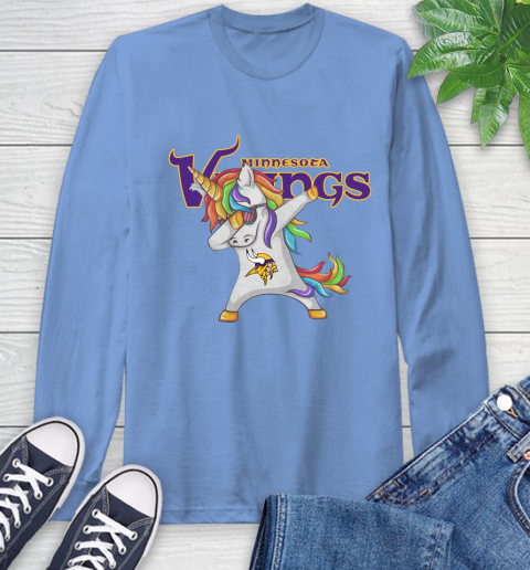 Minnesota Vikings NFL Football Funny Unicorn Dabbing Sports Long Sleeve T-Shirt 11