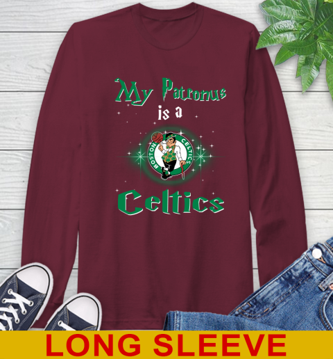 NBA Basketball Harry Potter My Patronus Is A Boston Celtics Long Sleeve T-Shirt 7