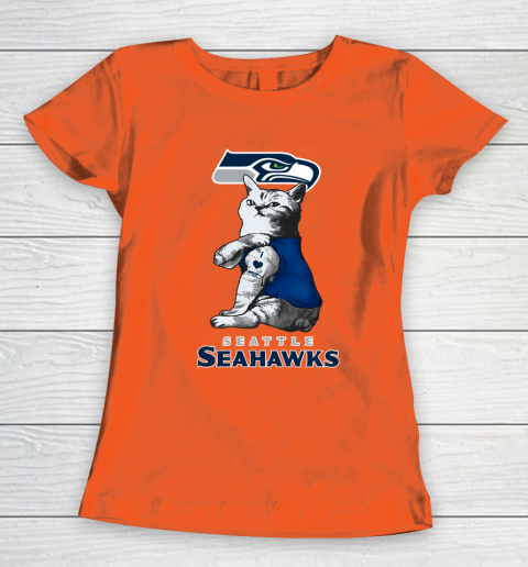 NFL Football My Cat Loves Seattle Seahawks Women's T-Shirt 3