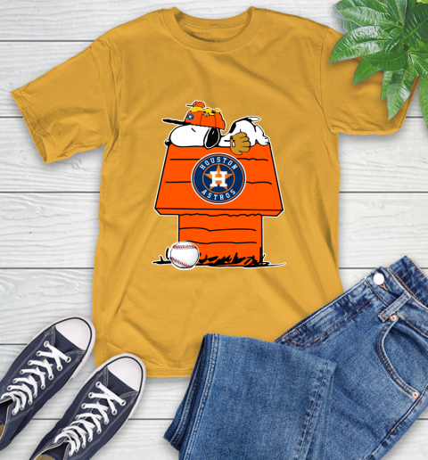 MLB Houston Astros Snoopy Woodstock The Peanuts Movie Baseball T Shirt T-Shirt 3
